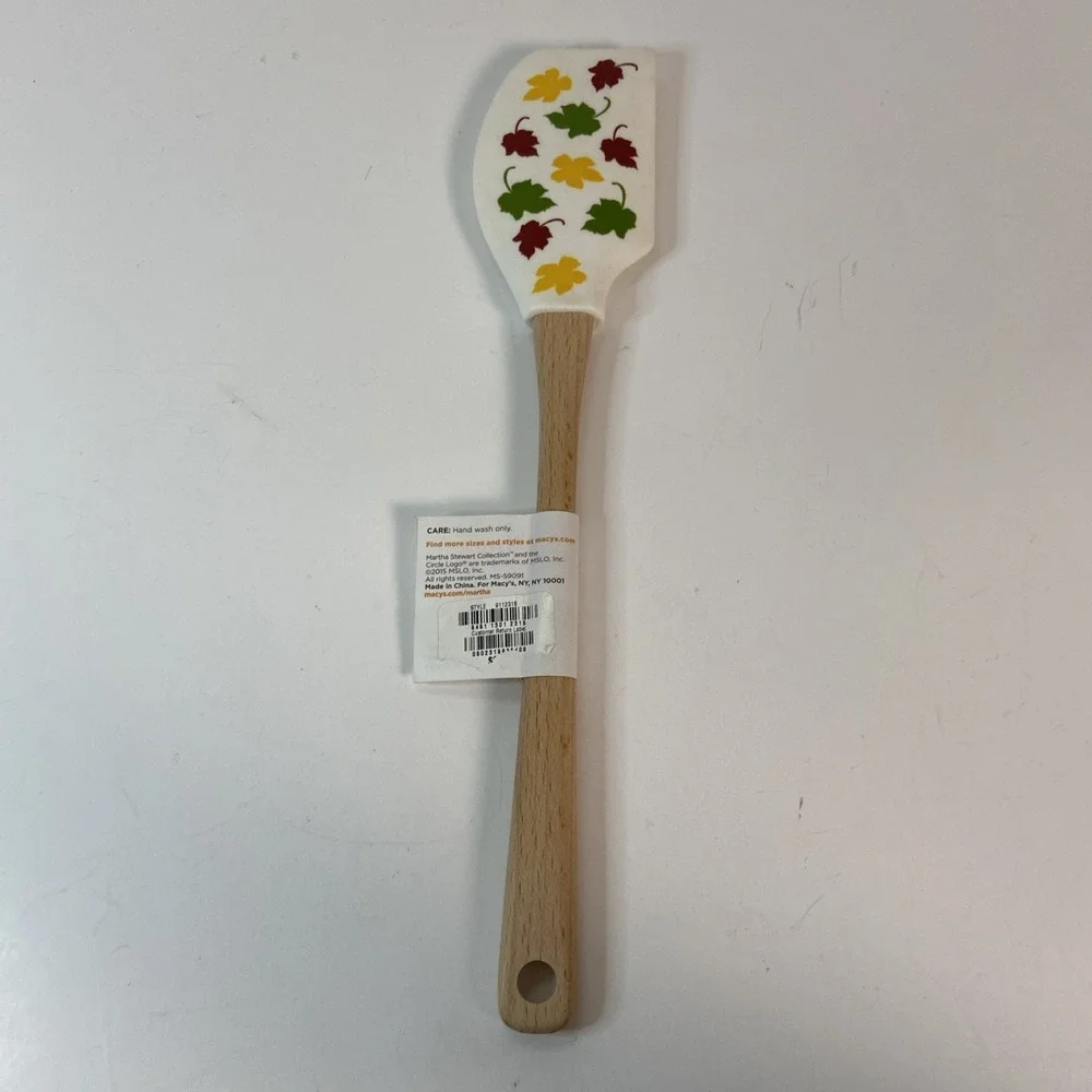 Martha Stewart Collections Silicone Spatula With Wood Handle Fall Leaves NWT